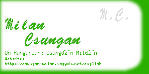 milan csungan business card